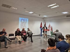 Ato de Solidariedade a Cuba realizado em Madrid