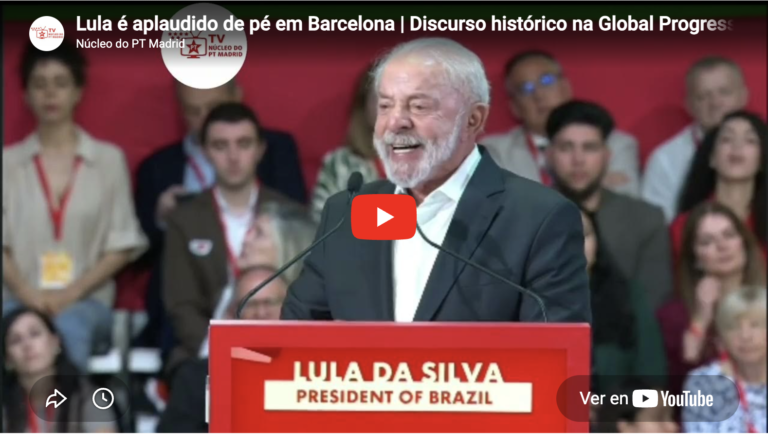 Lula da Silva discursa no "Global Progressive Mobilization 2026", em Barcelona